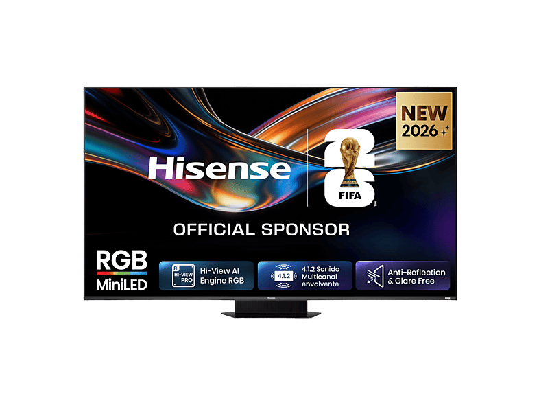 TV RGB Mini LED 65″ – Hisense 65UR9S, UHD 4K, Quad Core / MT9655, Hi-View AI Engine RGB, Tuned by Devialet, Anti Reflejo, Negro