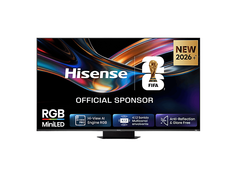 TV RGB Mini LED 75" - Hisense 75UR9S, UHD 4K, Quad Core / MT9655, Hi-View AI Engine RGB, Tuned by Devialet, Anti Reflejo, Negro