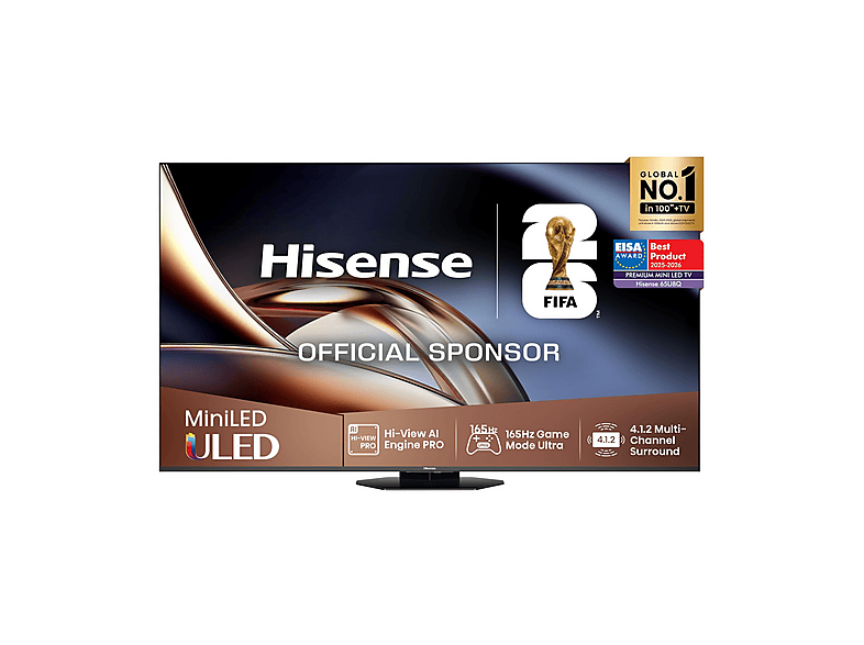 HISENSE 65U8Q TV MINI LED, SMART TV, 65 ”, Mini Processore Quad Core / MT9655, NERO, Classe E