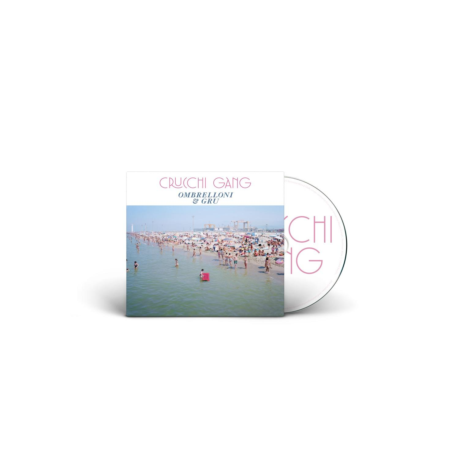 CD-Cover mit Strandmotiv: Menschen am Meer, Sonne, Sonnenschirme, ein aufblasbares Spielzeug.