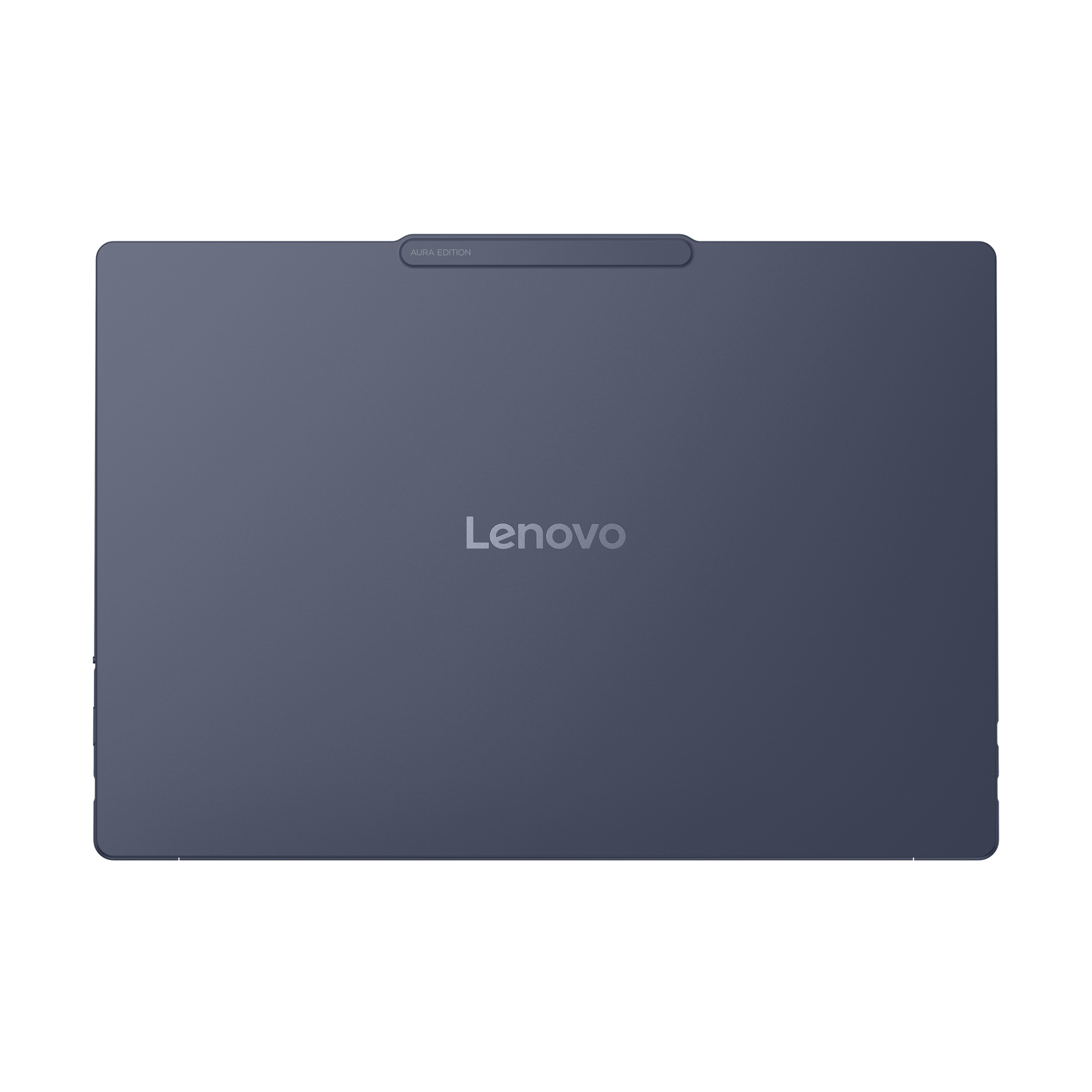 Dunkelblaues Lenovo Tablet mit "Aura Edition"-Schriftzug oben.