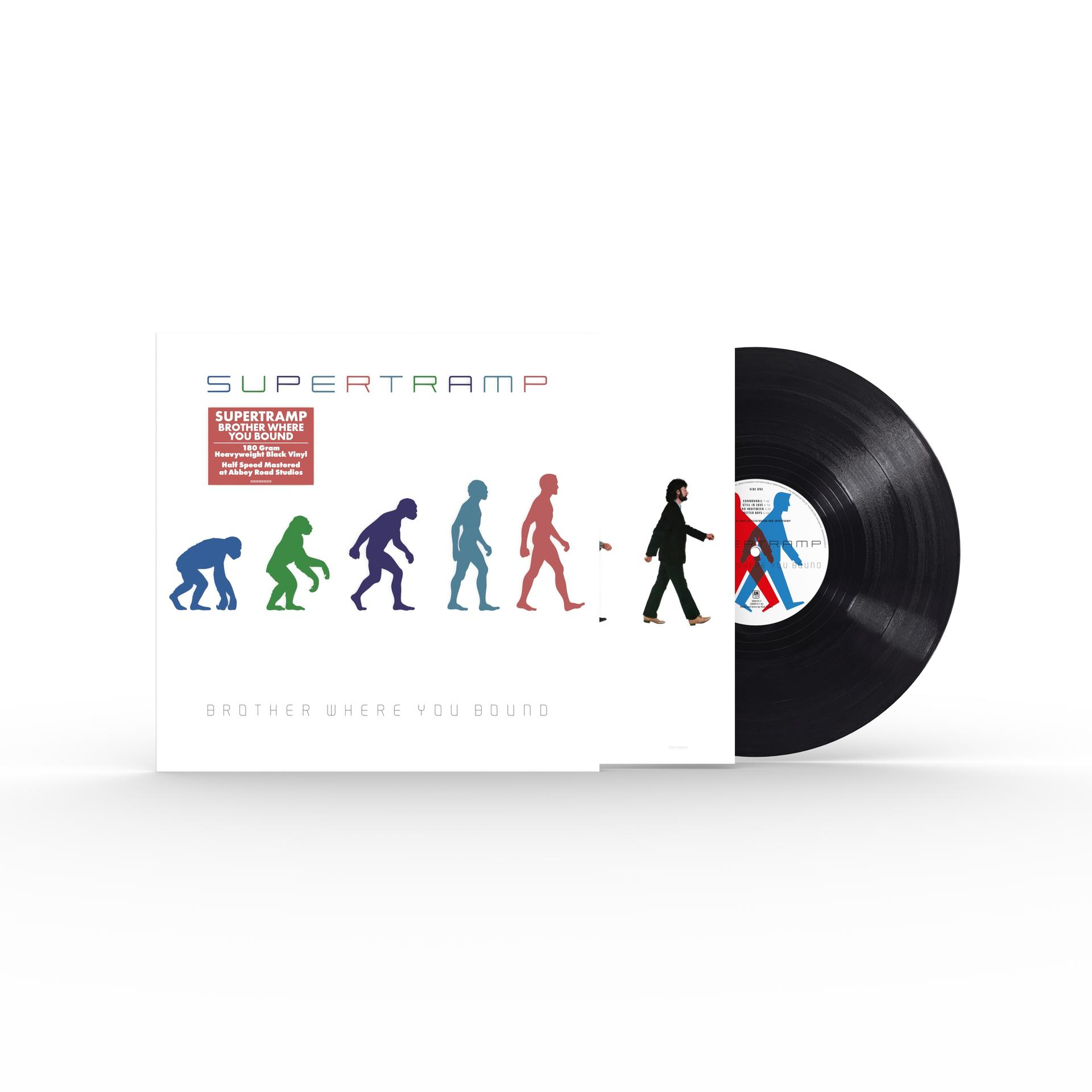 Albumcover mit Supertramp-Logo, Evolution-Grafik und Schallplatte.