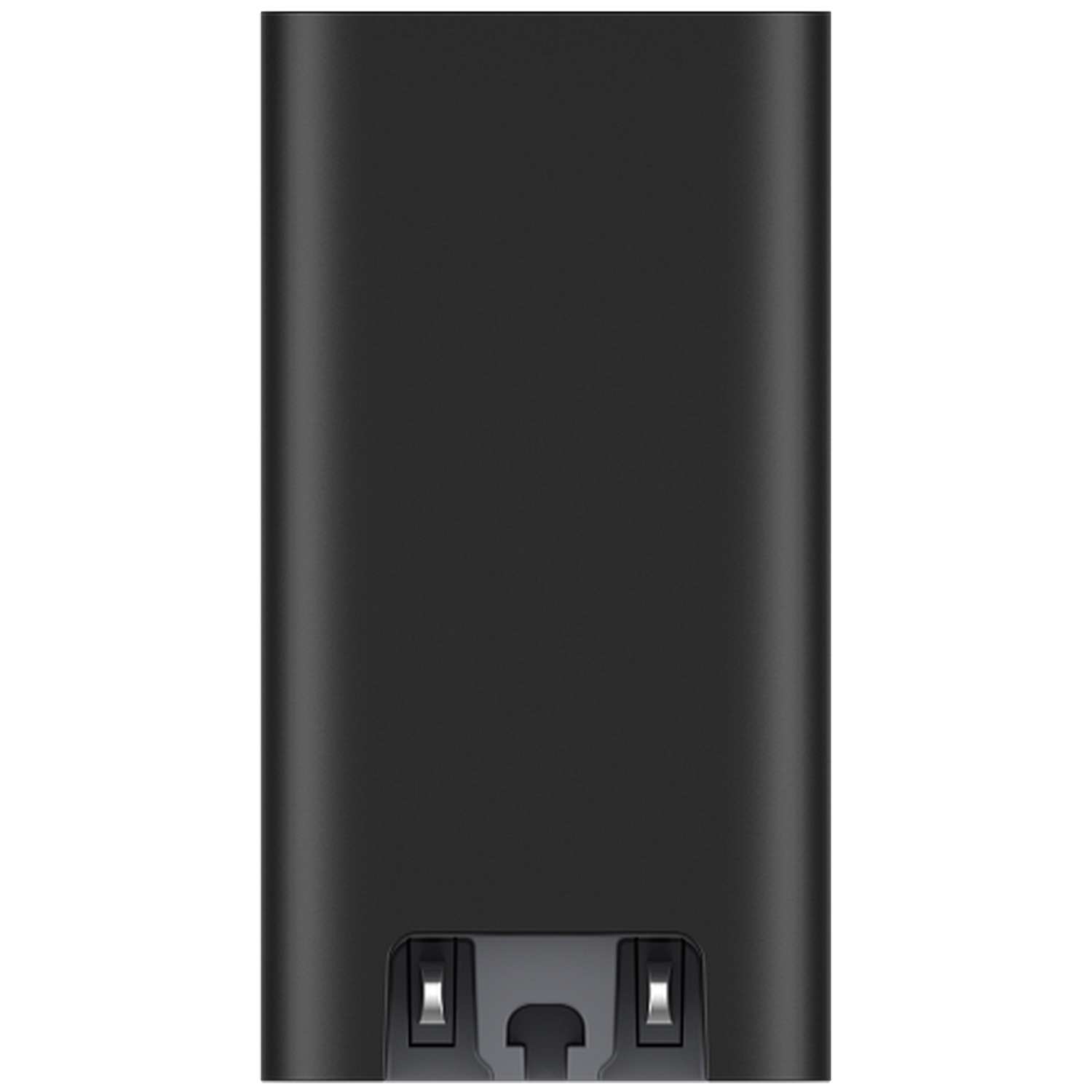 Black battery with silver contacts at the bottom.
