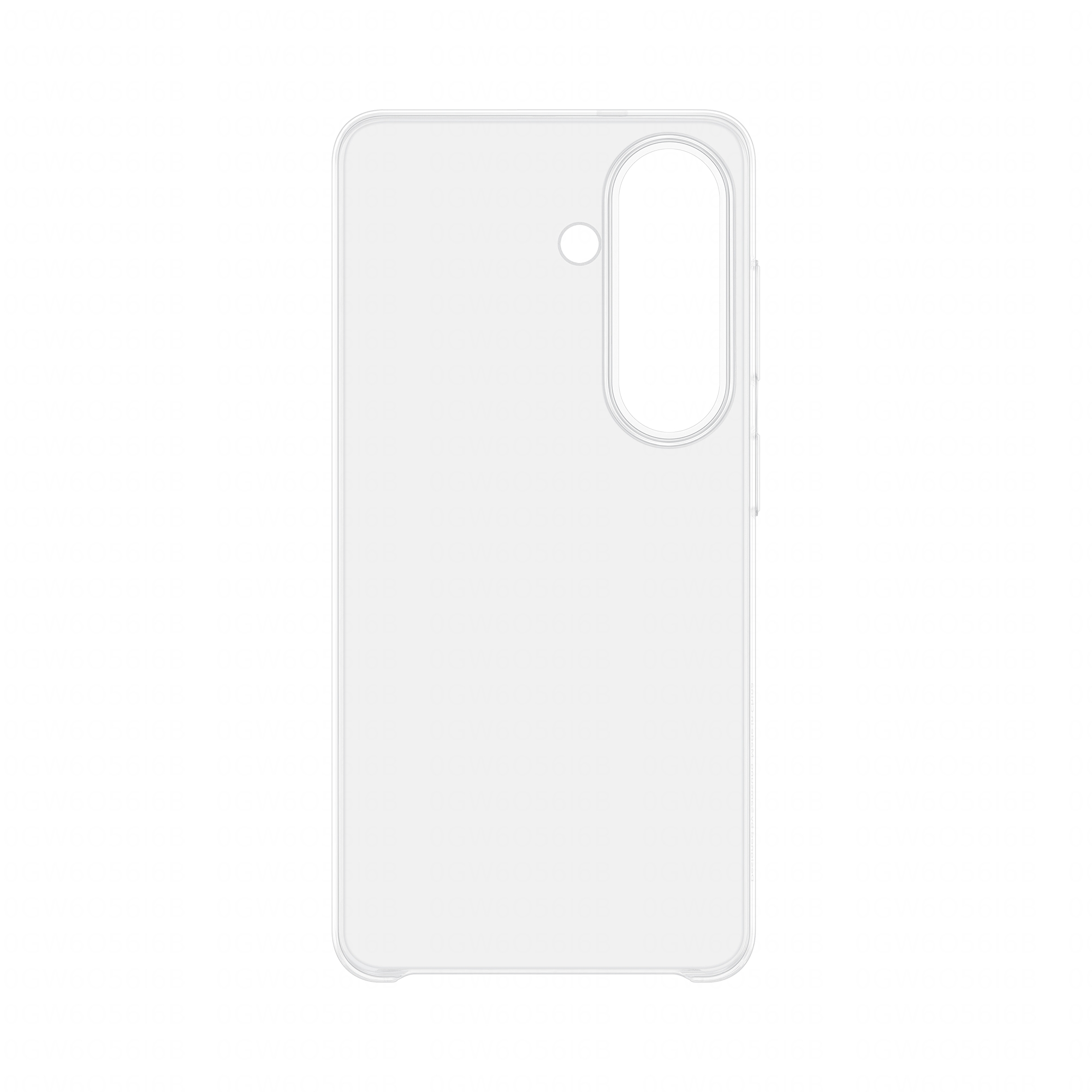 Przezroczyste etui na telefon z wycięciem na obiektyw aparatu w lewym górnym rogu.