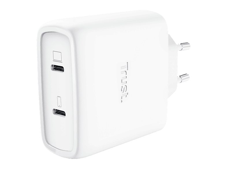 Ładowarka sieciowa TRUST Maxo GaN 65W 2xUSB-C Biały