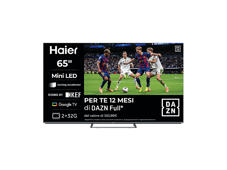 Haier H65M80FUX 65″ — Mini LED 4K con audio firmato KEF