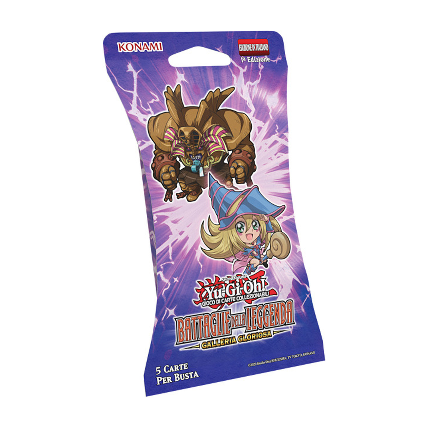 Confezione di carte Yu-Gi-Oh! con Dark Magician Girl e Slifer.