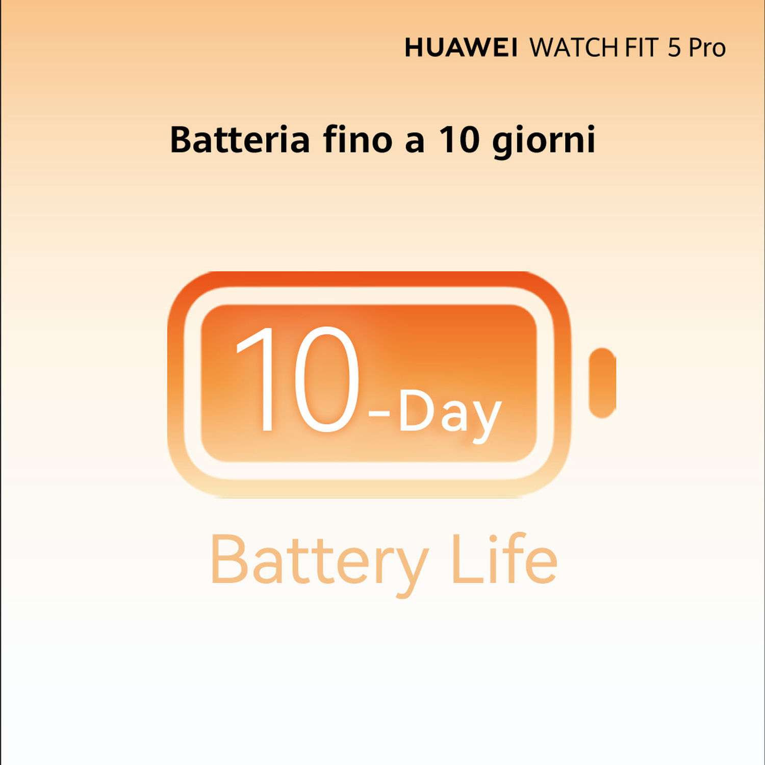 Huawei Watch Fit 5 Pro: Batteria fino a 10 giorni.