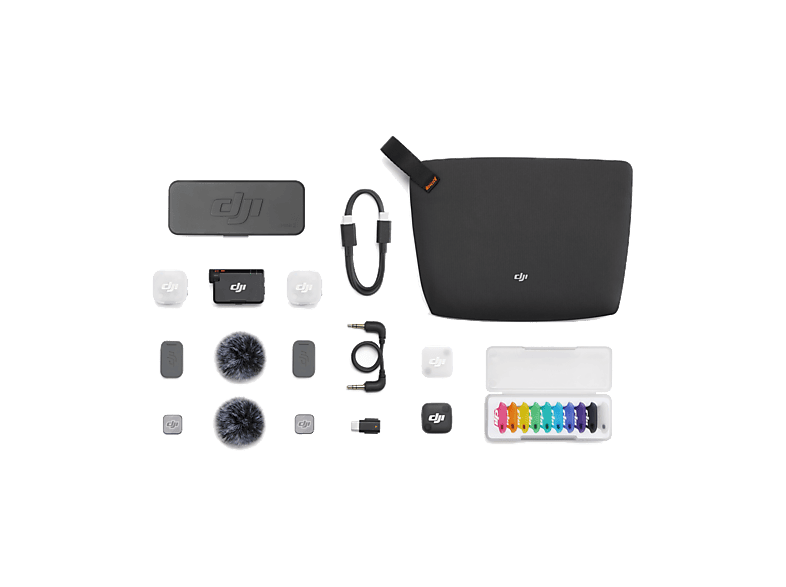 Micrófono - DJI Mic Mini 2 (2TX + 1RX Estuche de carga), Inalámbrico, 48h Autonomía, 3 Preajustes Tono Voz , Cancelación Ruido Niveles Negro