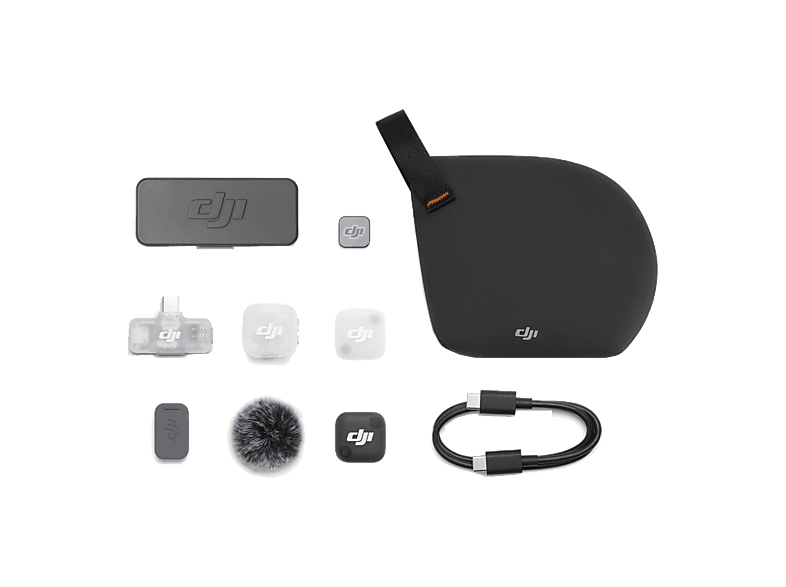 Micrófono - DJI Mic Mini 2 (1TX + 1 Mobile RX Estuche carga), Inalámbrico, 48h Auton, 3 Preajustes Tono de Voz , Cancelación Ruido Niveles Negro