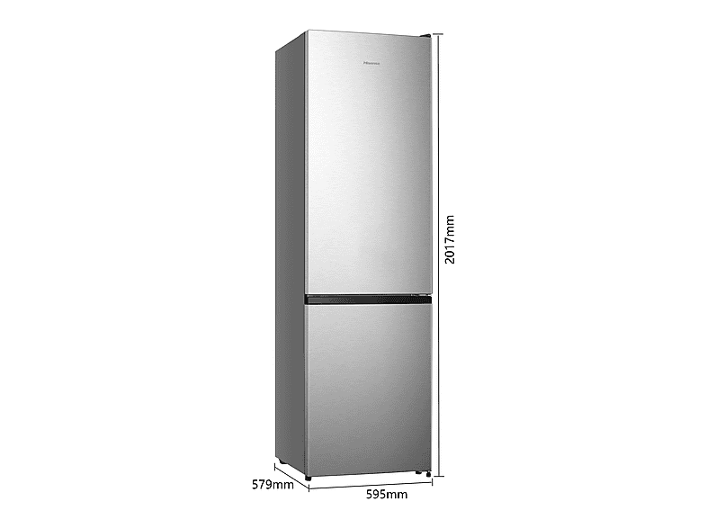 Hisense RB440N4ACC Kühl- und Gefrierkombination (C, 336 l, 2017 mm hoch, Standgerät, No Frost (verminderte Eisbildung), Inox-Optik) — Foto 3 von 3