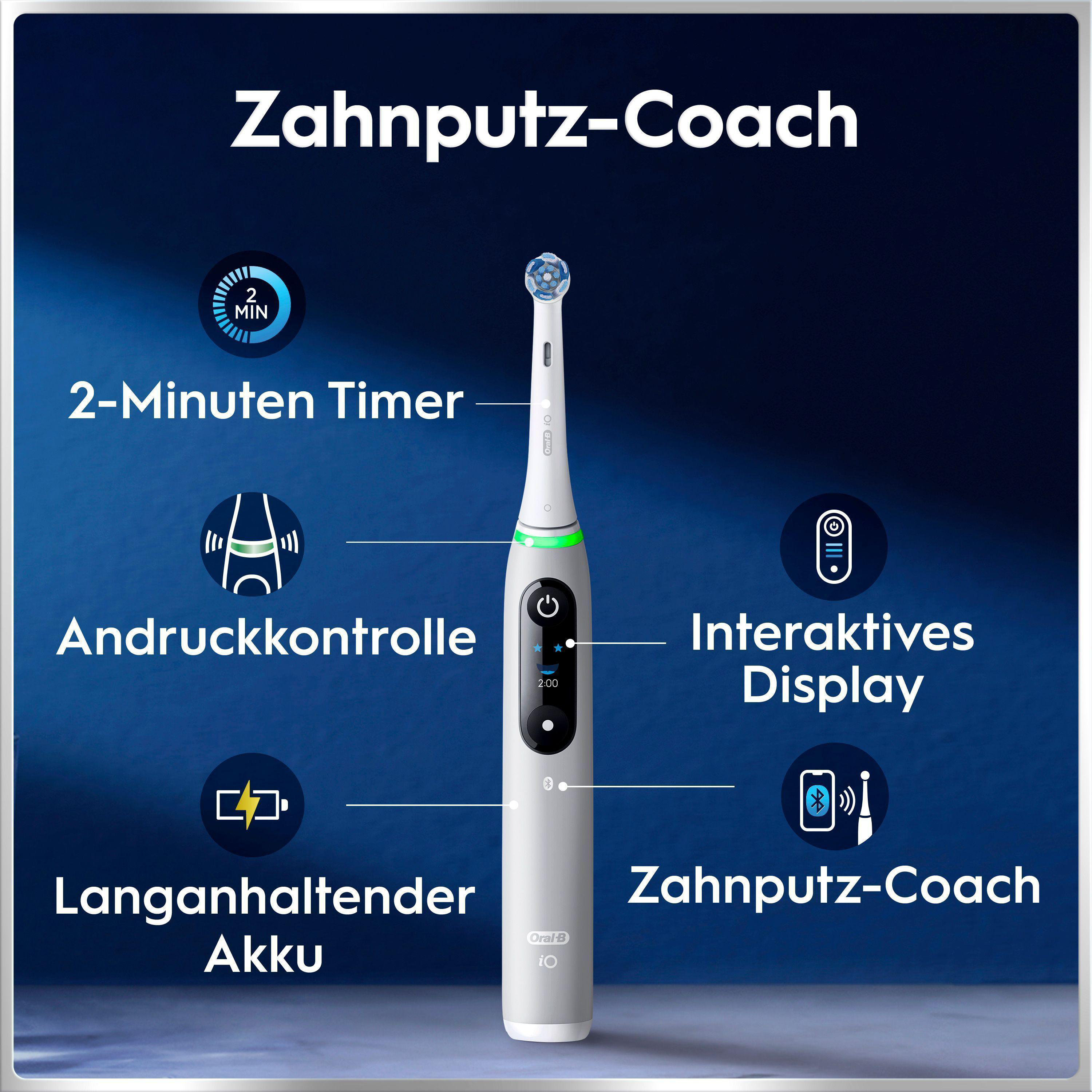 Elektrische Zahnbürste mit Timer, Druckkontrolle, Display und Akku.