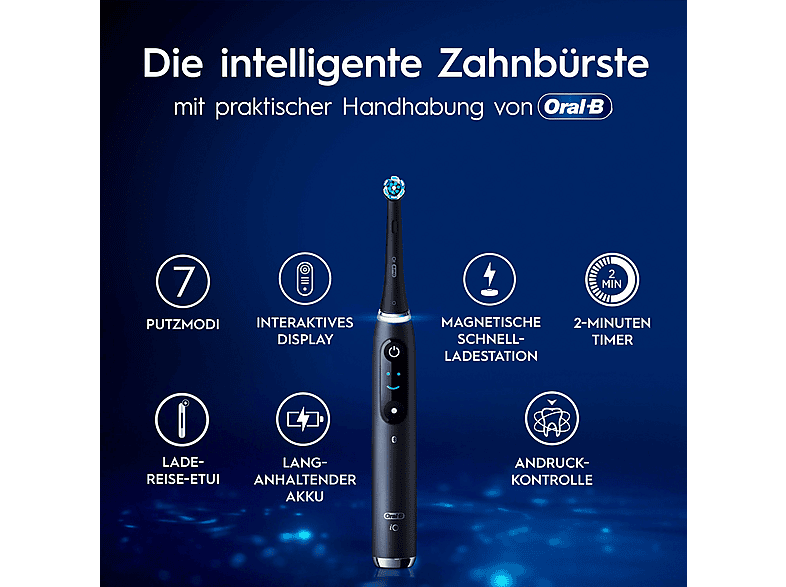 ORAL-B iO 9N Elektrische Zahnbürste Black onyx, Reinigungstechnologie: Mikrovibrationen