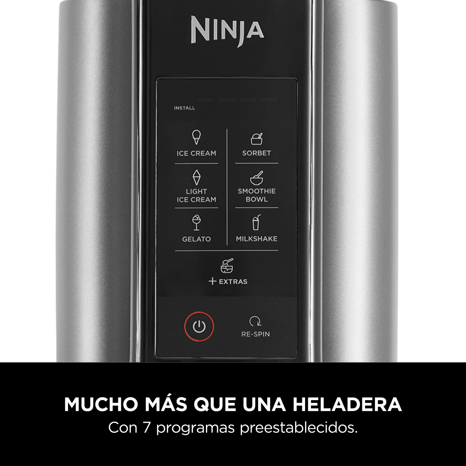 Máquina de helados Ninja con panel táctil para helados, sorbetes, tazones de batidos.