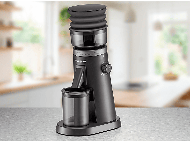 ROMMELSBACHER EKM 600 Kaffeemühle Anthrazit 150 Watt, Kegelmahlwerk aus Edelstahl