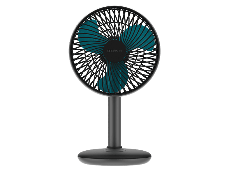 Ventilador de sobremesa - Cecotec EnergySilence 4000 Portable Desk Dark, Batería mAh, 6", Control táctil, 4 velocidades, Modo brisa, Negro