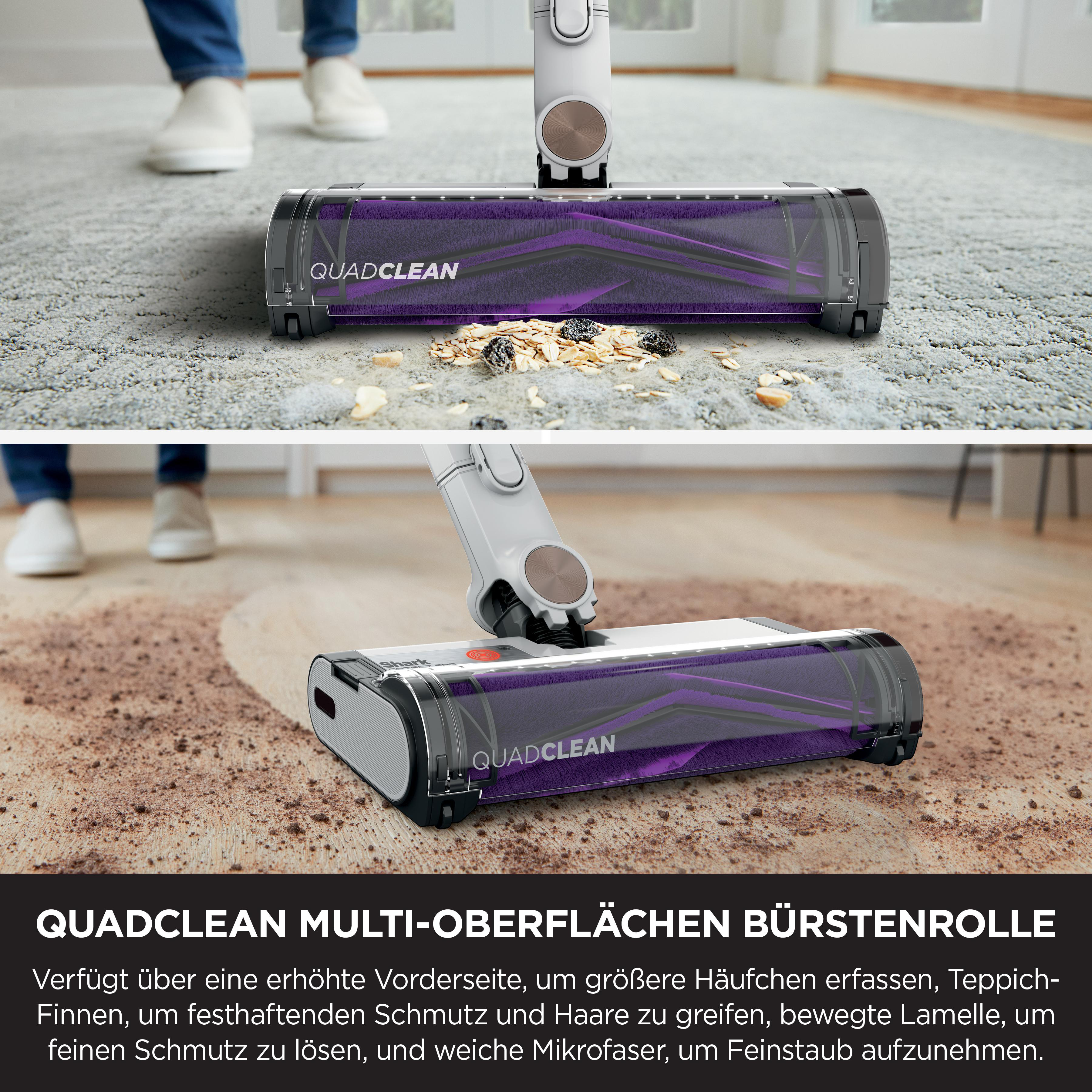 Staubsaugeraufsatz reinigt Teppich und Boden von Schmutz und Krümeln.