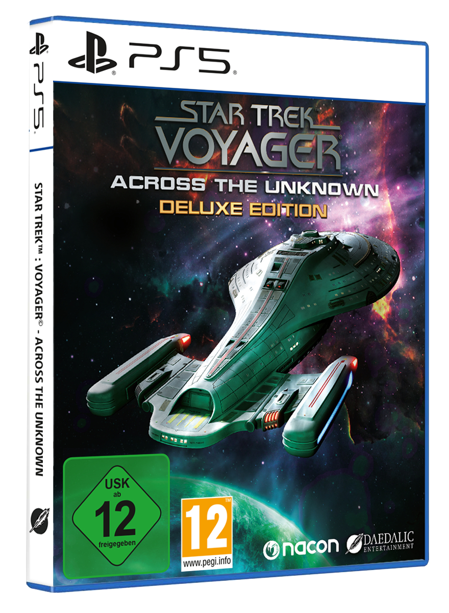 Hülle des PS5-Spiels Star Trek Voyager: Across the Unknown Deluxe Edition.