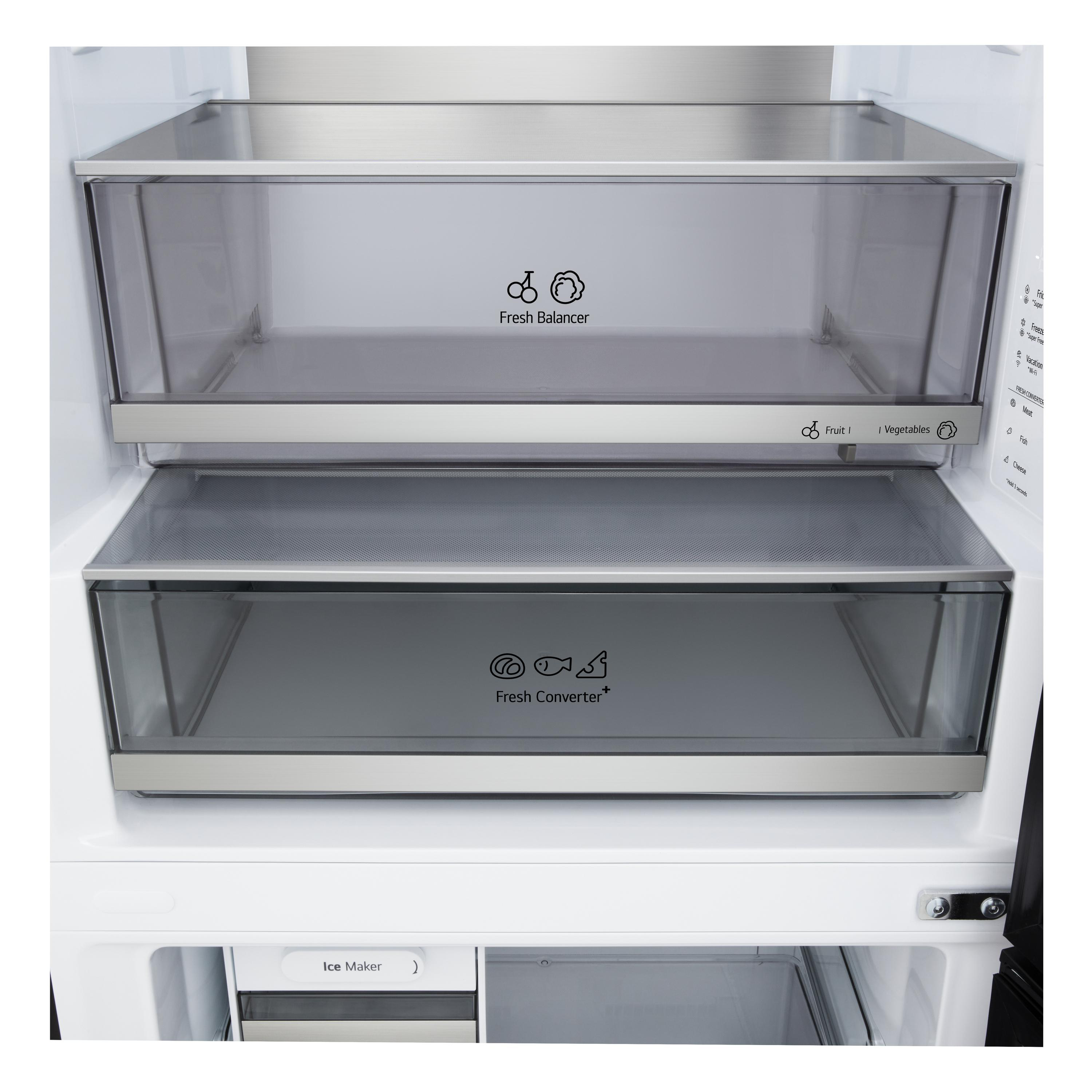 Kühlschrankinnenraum mit zwei Schubladen: Fresh Balancer und Fresh Converter.