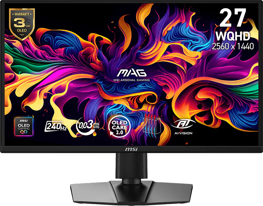 MSI MAG 272QP QD-OLED X24 26,5'' Sík WQHD 240 Hz 16:9 Gamer Monitor