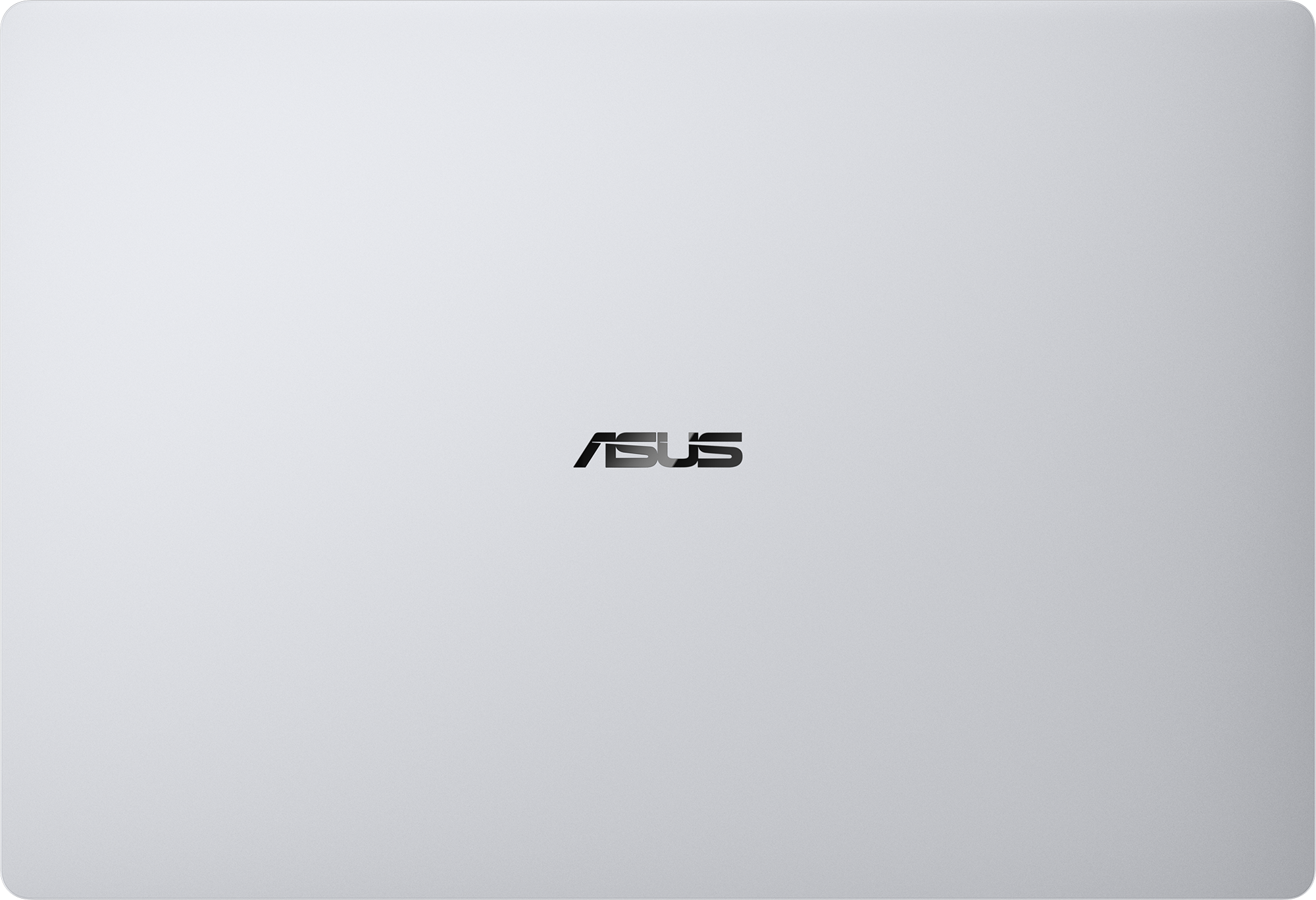Egy fehér laptop felső része, középen fekete ASUS logóval.
