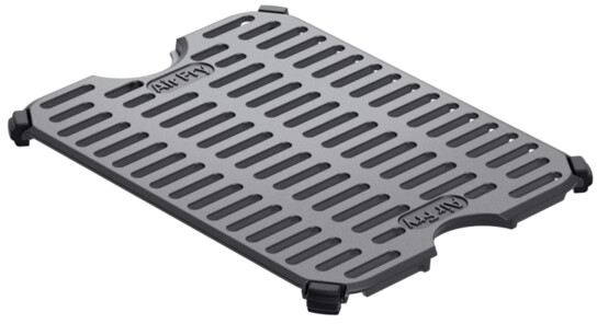Plaque de grill grise à lamelles avec inscription "Air Fry".