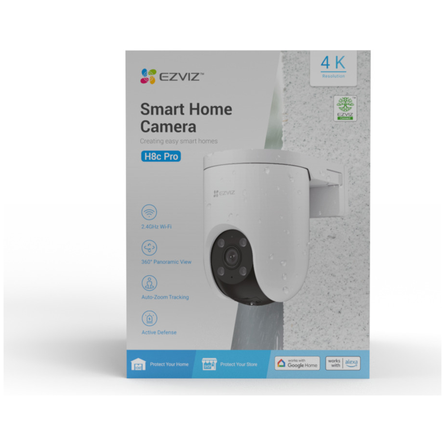 EZVIZ 4K Smart Home Camera: H8c Pro. 2.4GHz Wi-Fi, 360° View, Zoom.