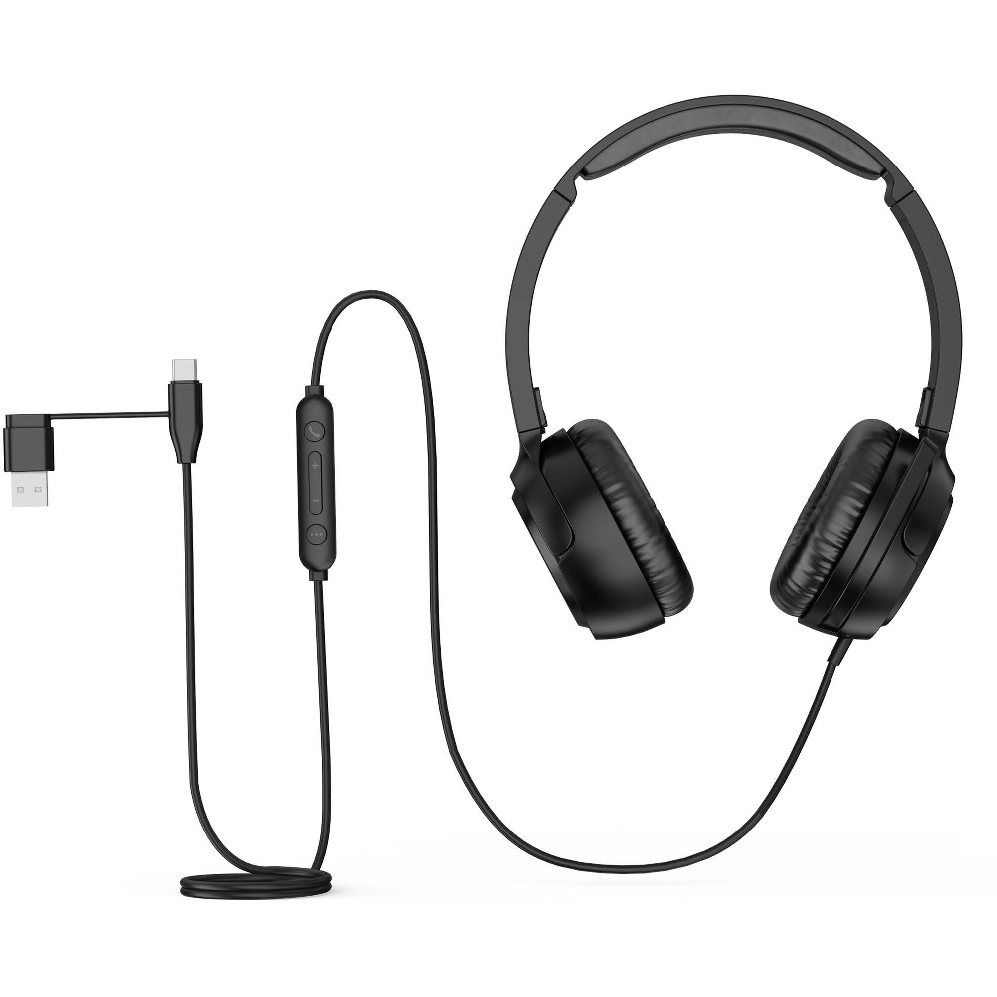 KENSINGTON H950 EQ USB-C®/USB-A On-Ear vezetékes fejhallgató mikrofonnal, fekete (K97469WW)