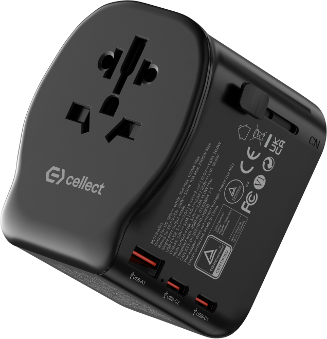 CELLECT Utazó adapter 20W, fekete (TRAADAPT-20W-BK)