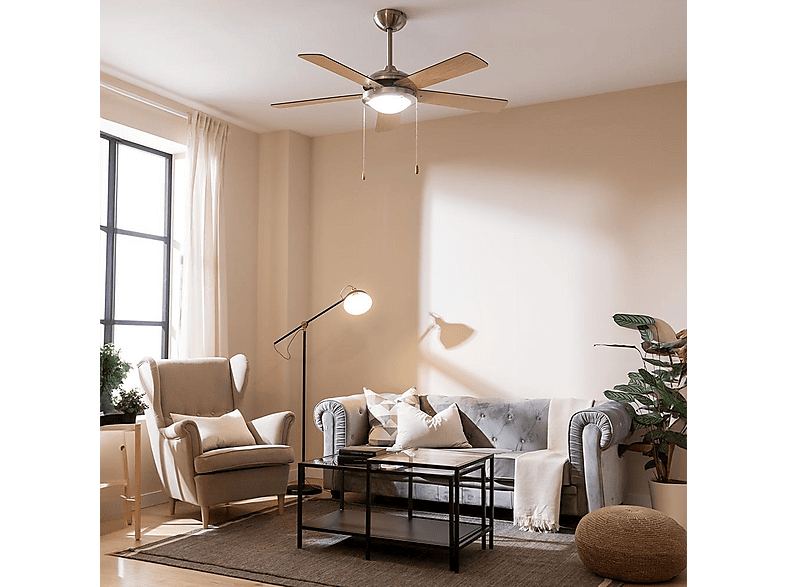 Cecotec Ventilador de Techo EnergySilence Aero 540. 60 W, 132 cm de Diámetro, Luz LED, 5 Aspas Reversibles, 3 Velocidades, Función Invierno, Acabado en 2 tonos de madera – imagen 3