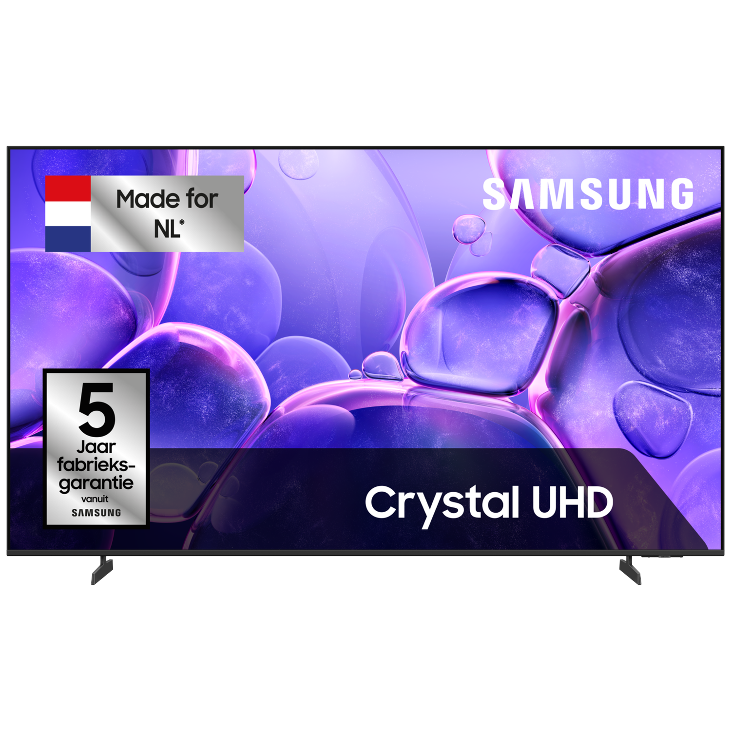 Samsung Crystal UHD TV met Nederlandse vlag en 5 jaar garantie.