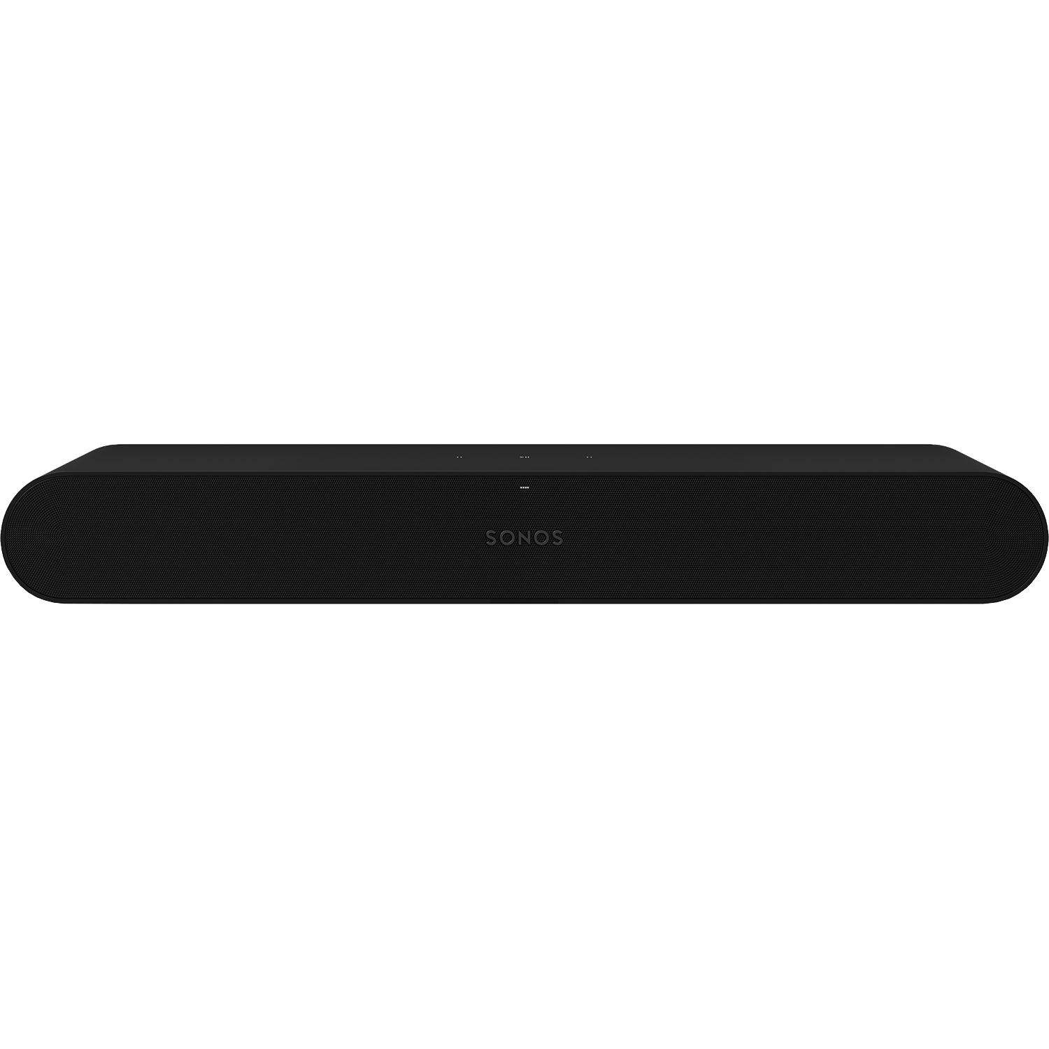 Zwarte Sonos speaker, eenvoudig ontwerp, op witte achtergrond.