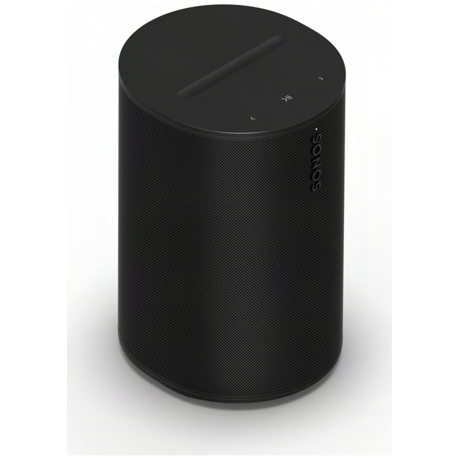 Zwarte, cilindrische Sonos speaker met touchbediening aan de bovenkant.