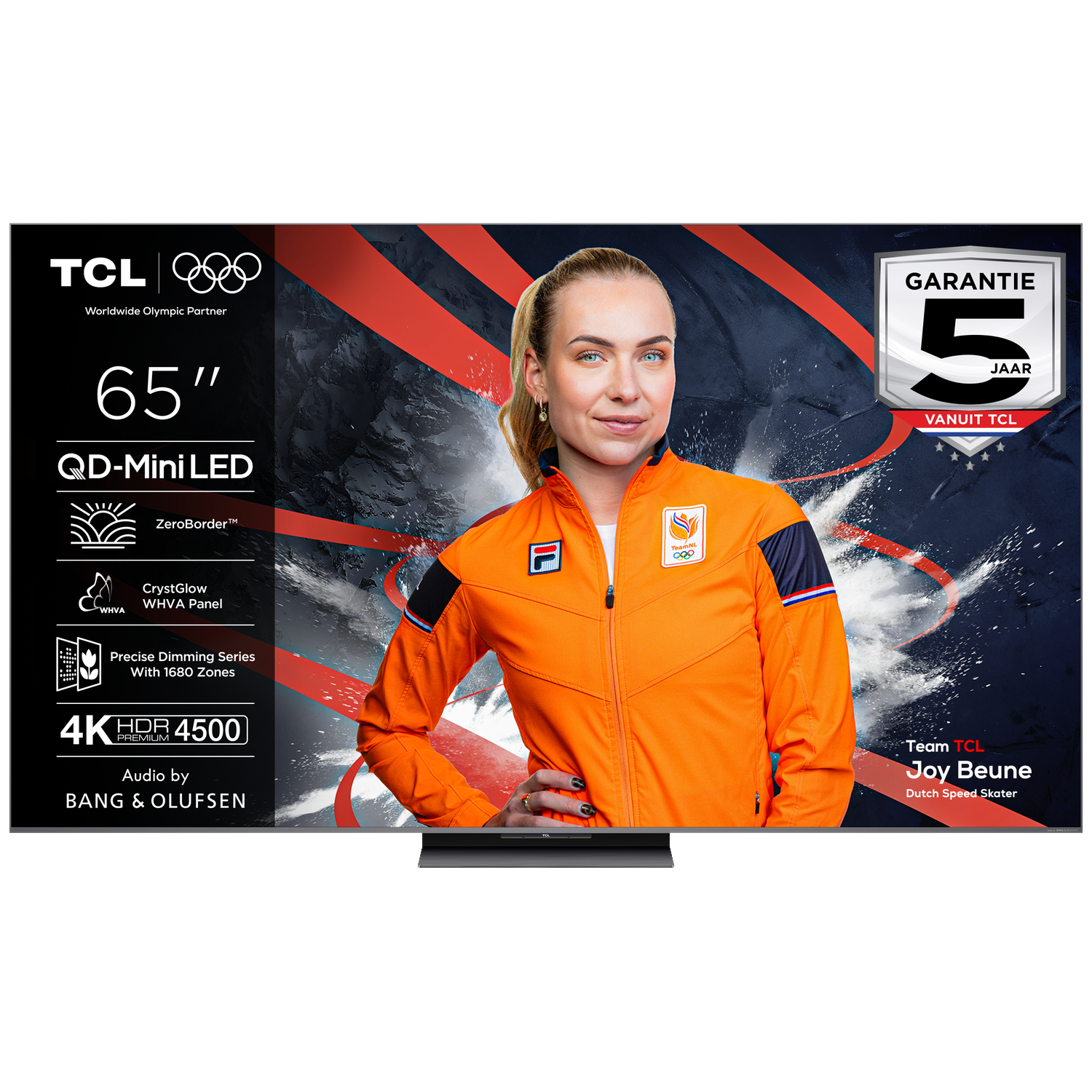 TCL 65" QD-Mini LED TV featuring Dutch Speed Skater Joy Beune.