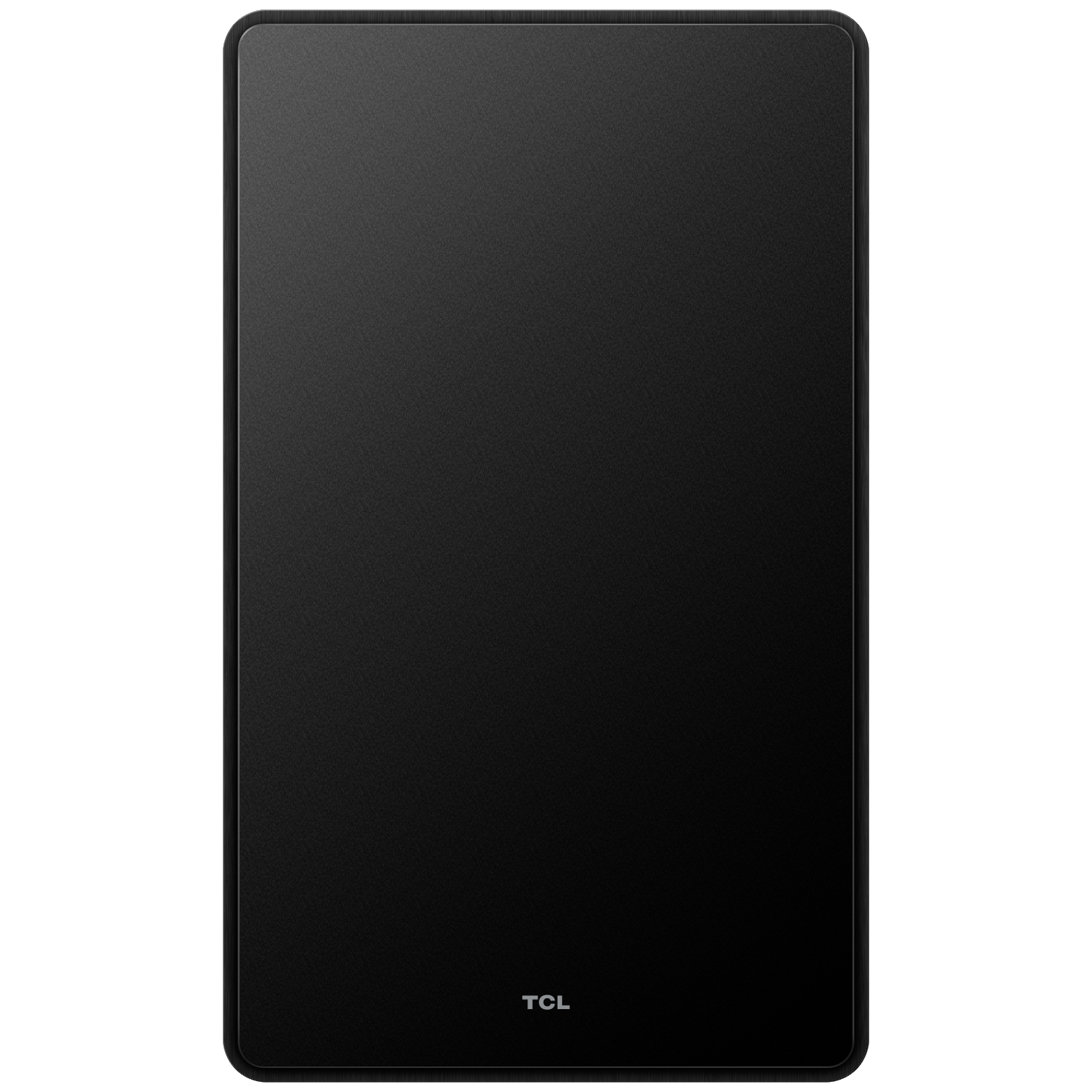 A dark, rectangular object with rounded corners and a TCL logo at the bottom.
