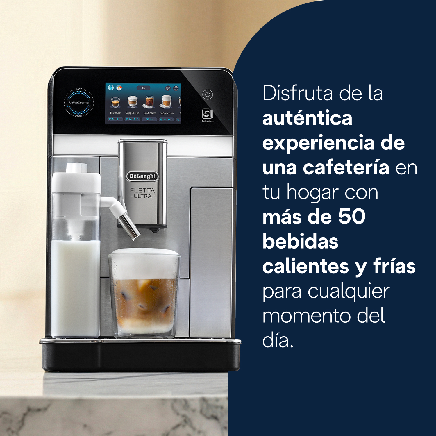Disfruta de la auténtica experiencia de una cafetería en tu hogar con más de 50 bebidas calientes y frías para cualquier momento del día.