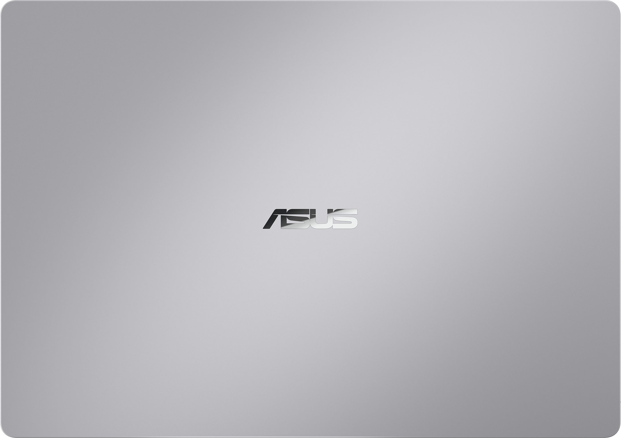 Couvercle de portable argenté avec le logo ASUS centré.
