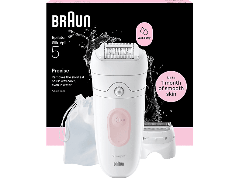 Braun SE5-041 Silk·épil 5, Wet & Dry Epilierer, Flamingo Pink