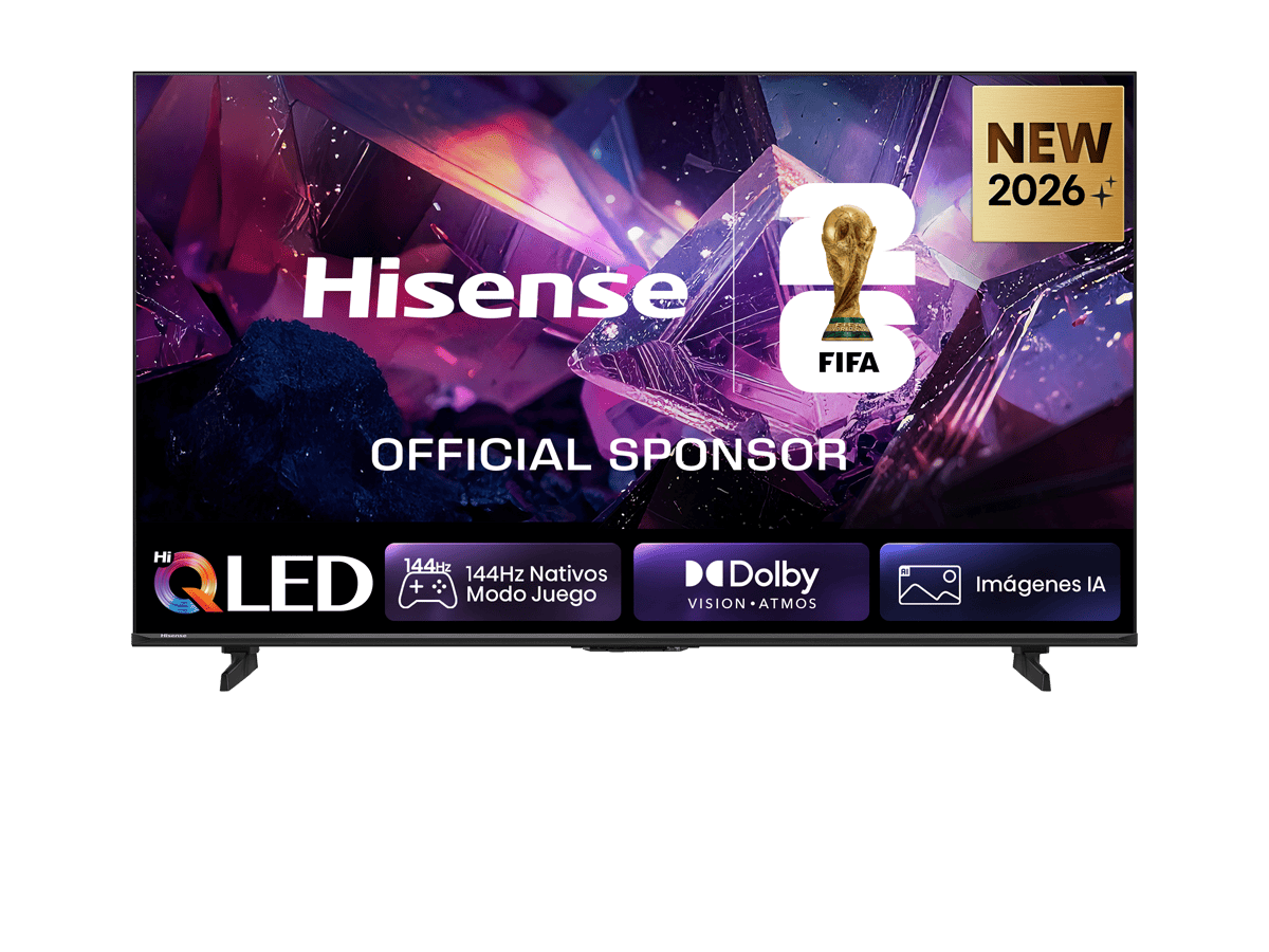Telewizor Hisense QLED, oficjalny sponsor FIFA, z 144Hz, Dolby Vision i Atmos, Obrazy AI.