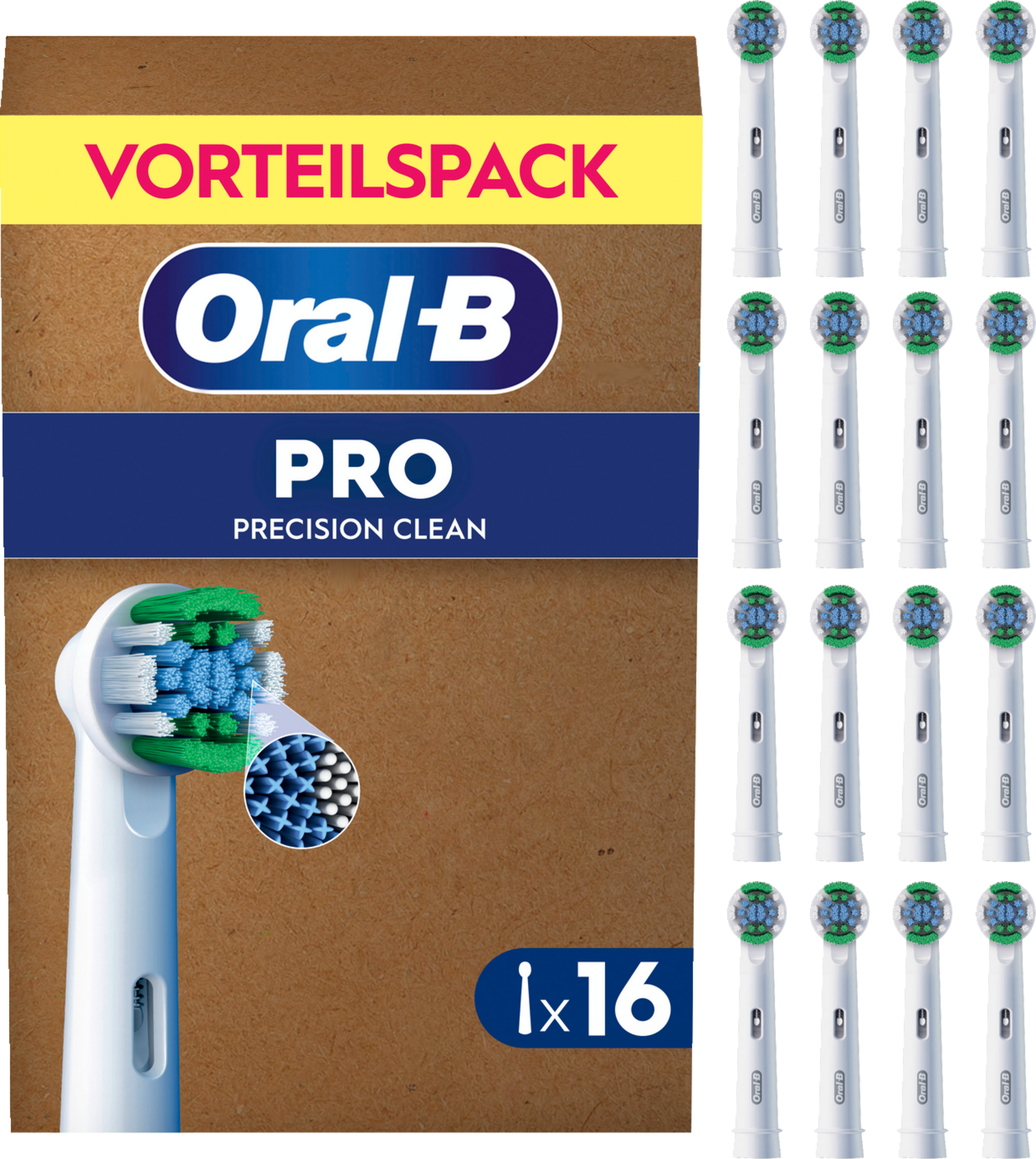 Oral-B Pro Precision Clean Aufsteckbürsten, 16 Stück im Vorteilspack.