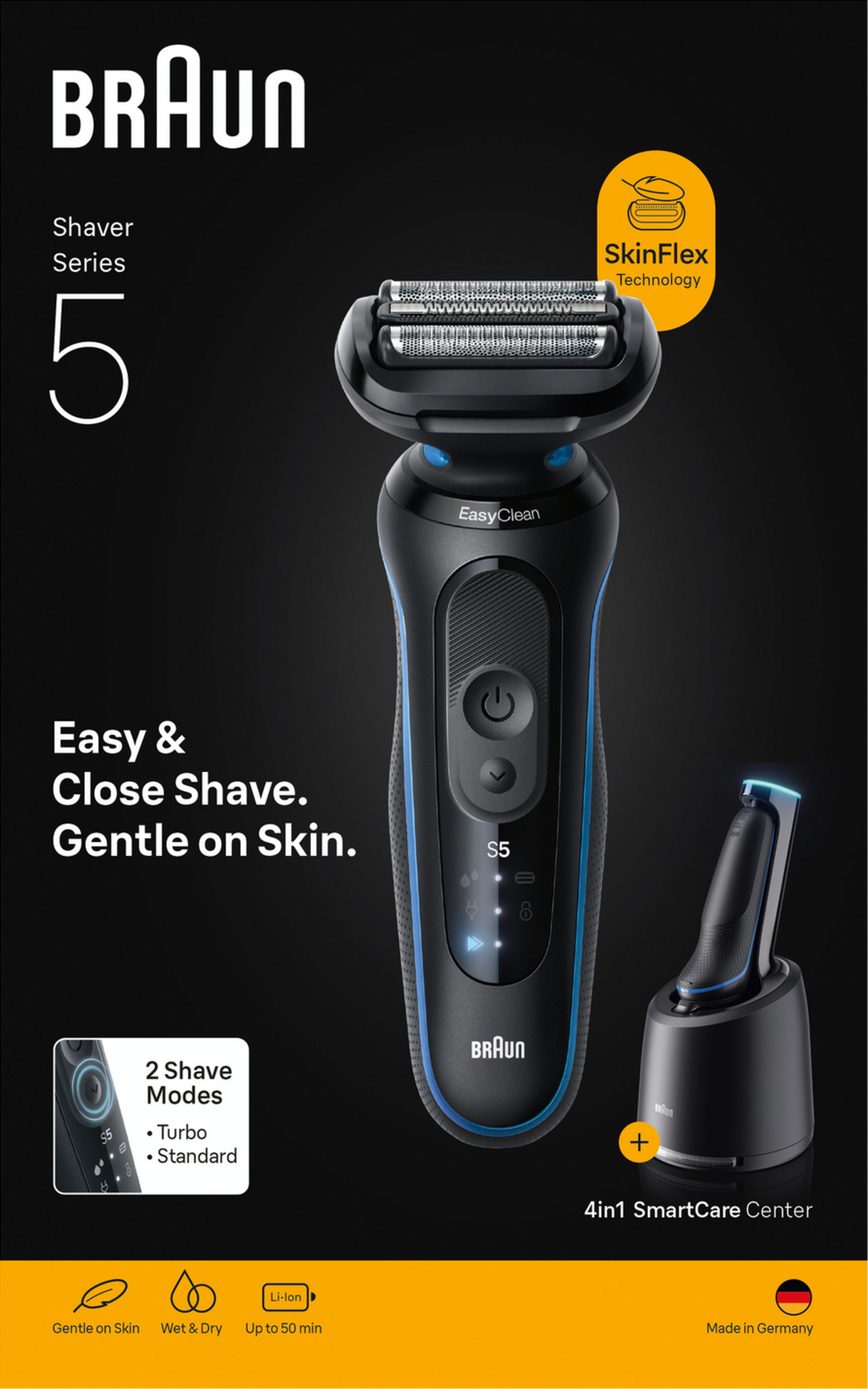 Braun Series 5 Rasierer mit SmartCare Center und SkinFlex Technologie.