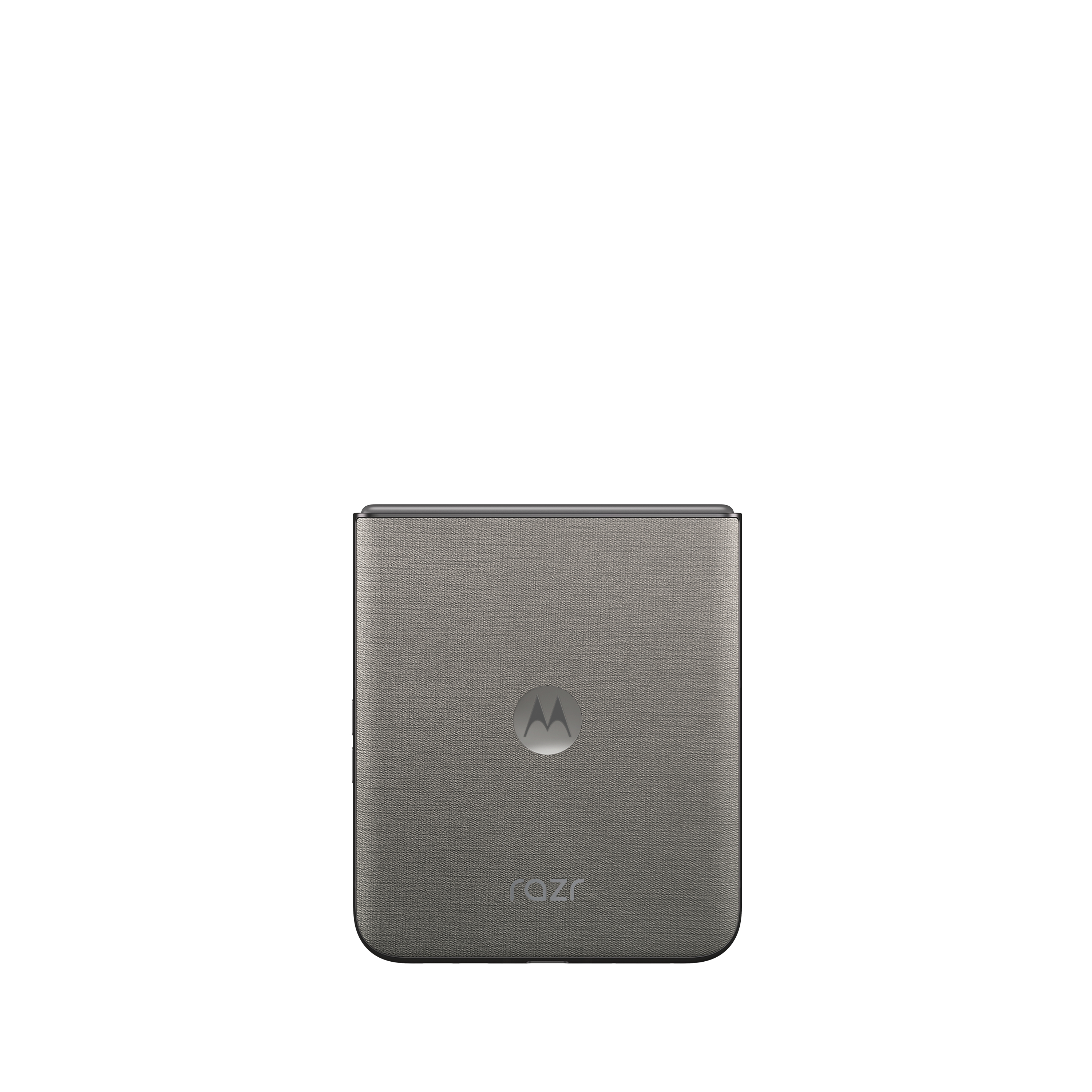 Graues Motorola Razr-Gehäuse mit Logo und Schriftzug.