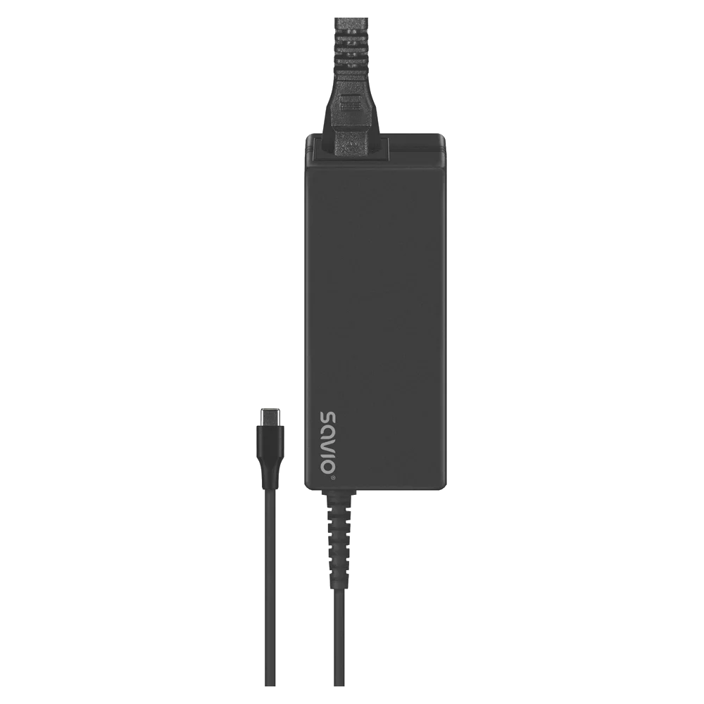 SAVIO Univerzális notebook töltő, USB-C, PD 65W, fekete (ZA-01)