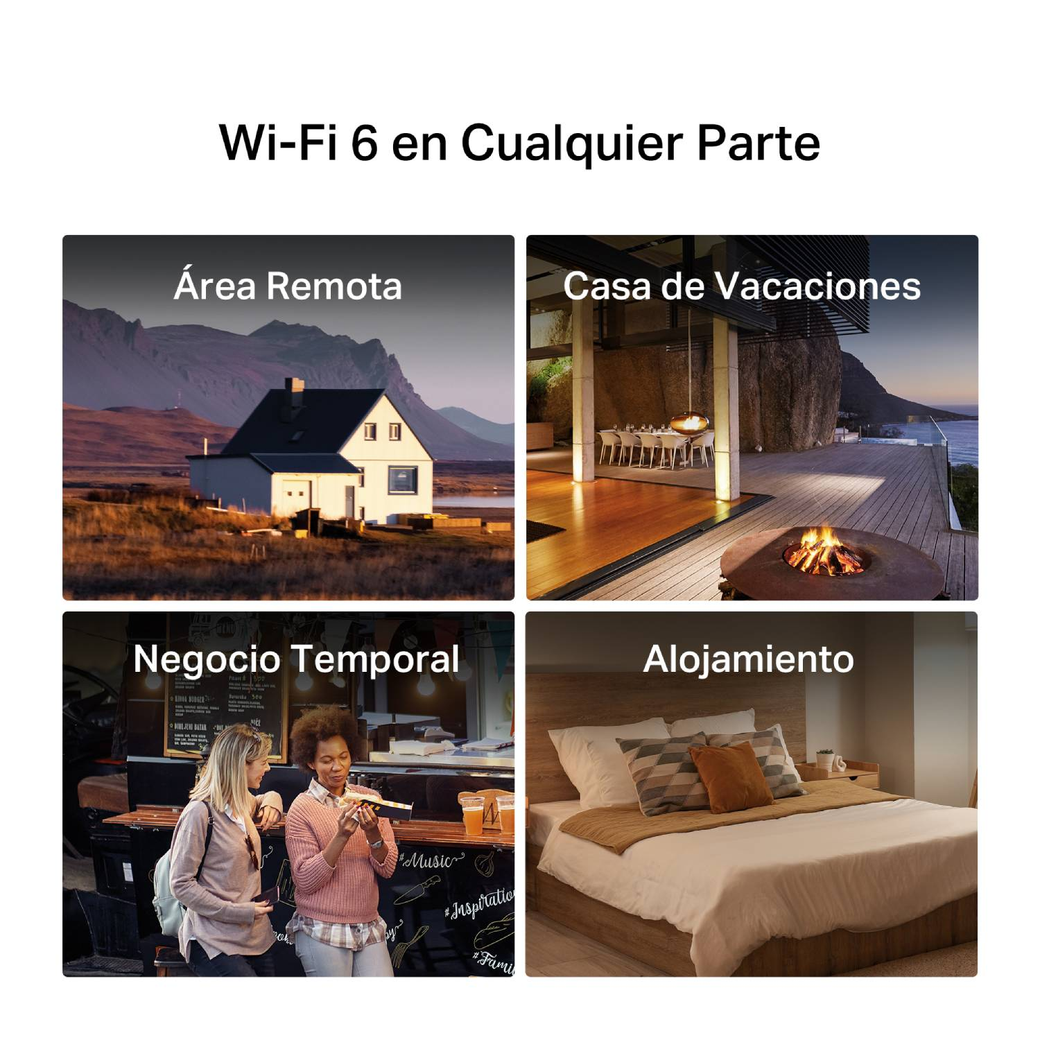 Wi-Fi 6 en Cualquier Parte. Área Remota. Casa de Vacaciones. Negocio Temporal. Alojamiento.