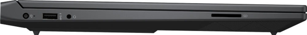 Szürke laptop USB, audio és SD kártyahelyekkel az oldalán.