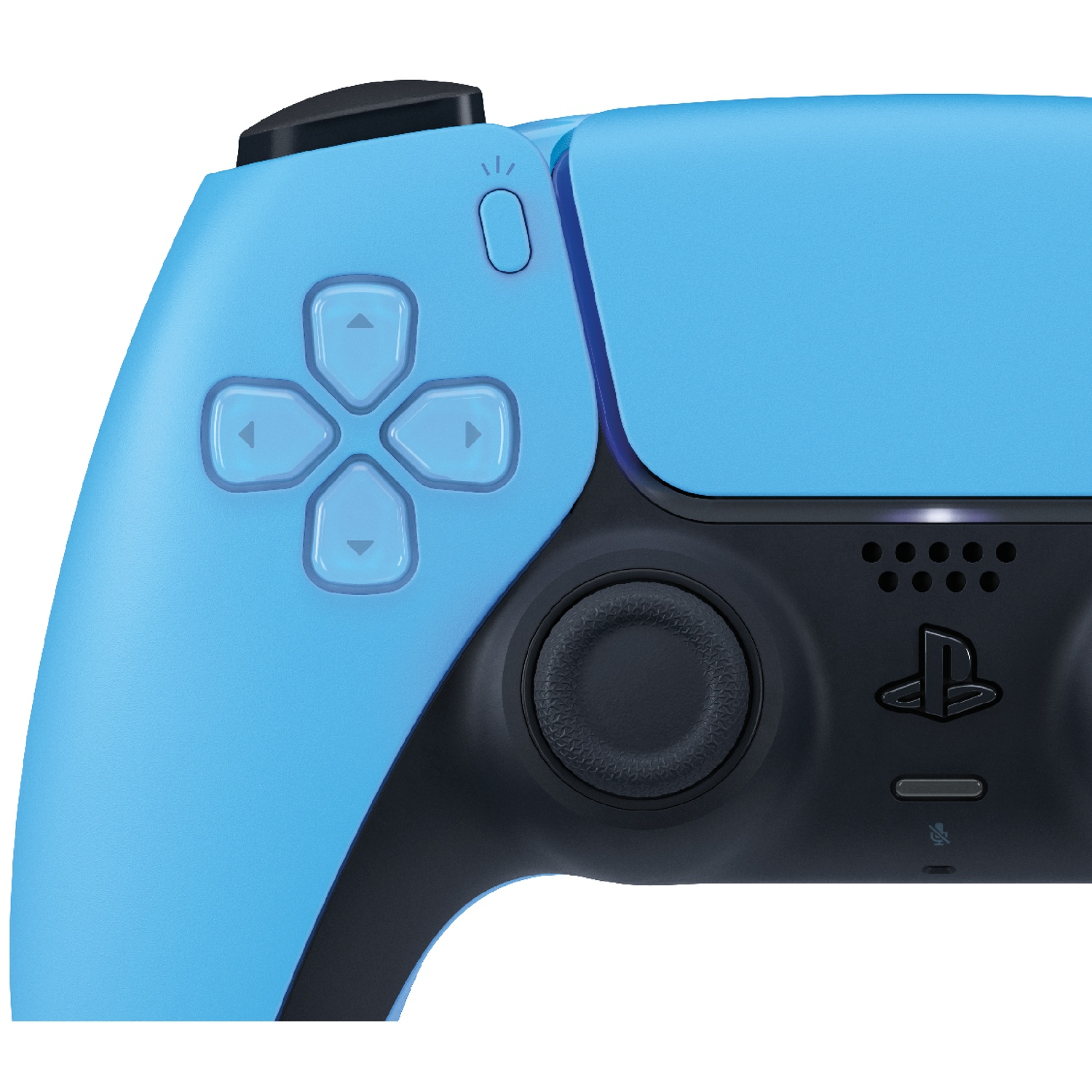 Blue controller with D-pad, analog stick, and PlayStation logo.