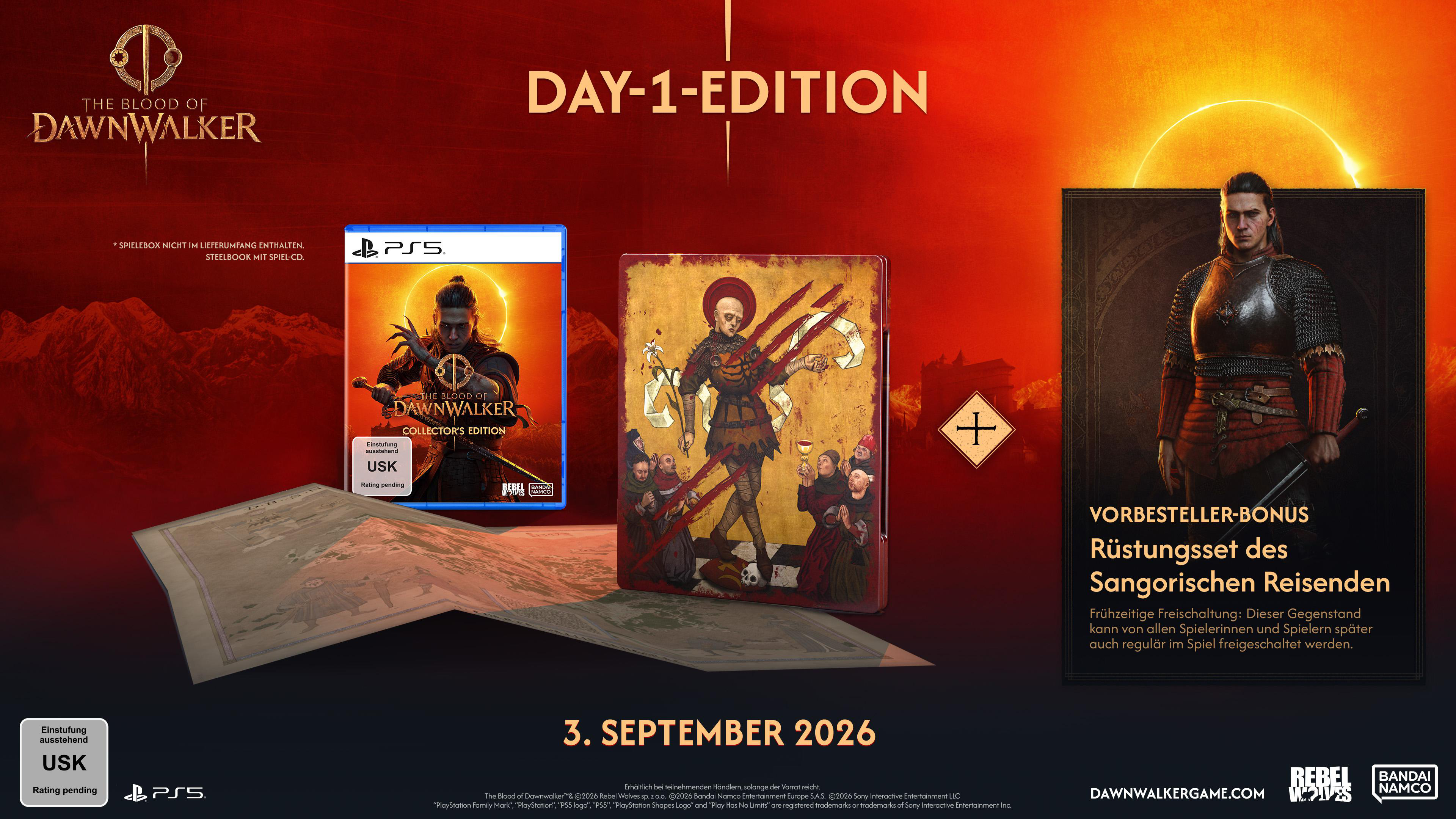 Playstation 5 Spiel "The Blood of Dawnwalker" Collectors Edition mit Steelbook und Karte.