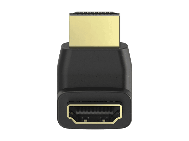 Adaptador cable - Hama 00205164, Conector HDMI Macho-Hembra, 90º, Diseño extra pequeño, Negro