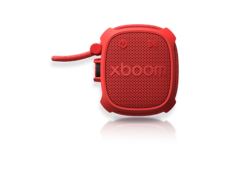 Altavoz inalámbrico - LG X BOOM ROCK , 6 W, Bluetooth, Autonomía 10h, Resistencia agua IP67, Conexión Auracast, Rojo