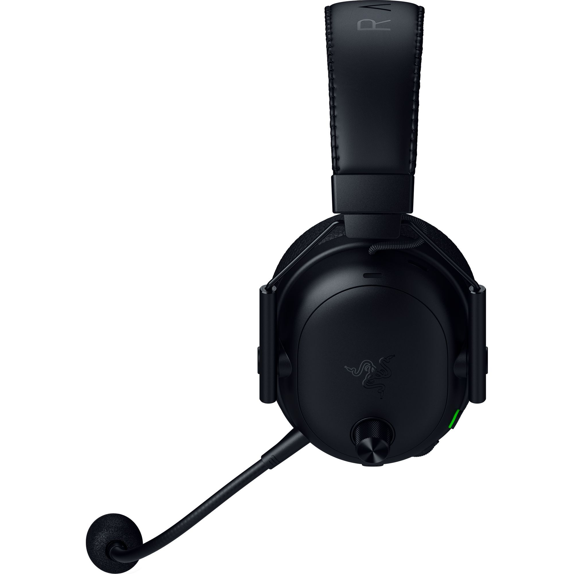 Czarne słuchawki nauszne z mikrofonem i logo Razer.
